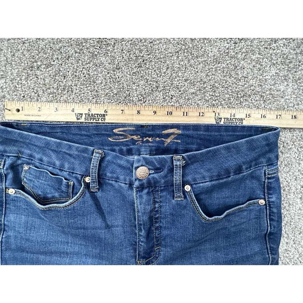 SEVEN 7 SKINNY JEAN SIZE 12 BLUE DENIM LADIES JEANS RN#109890 - Picture 6 of 10